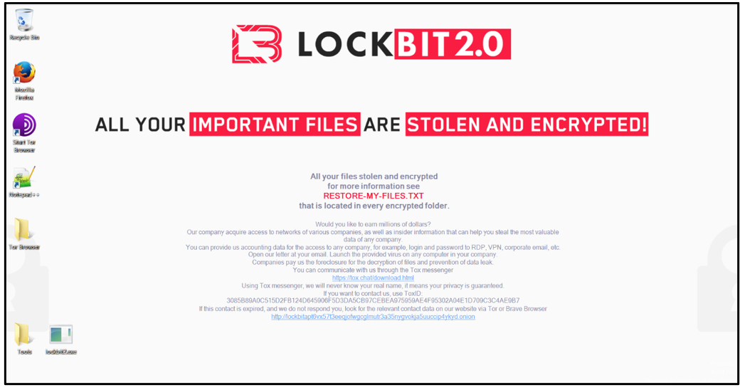 LockBit 2.0感染画面