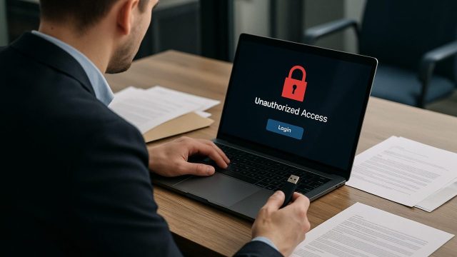 社内でUSBを用いた機密情報の不正持ち出しを行う人物