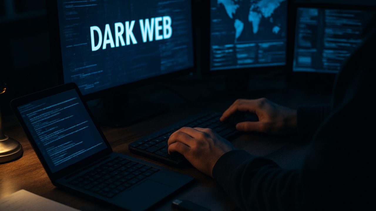ダークウェブでの情報流出を調査する様子