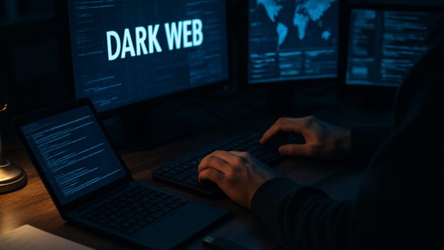 ダークウェブでの情報流出を調査する様子