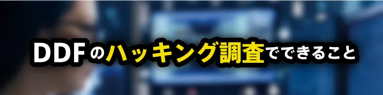 DDFのハッキング調査でできること