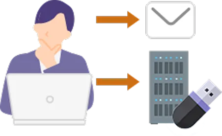 USBやメールなど、日常的な操作が主な手段