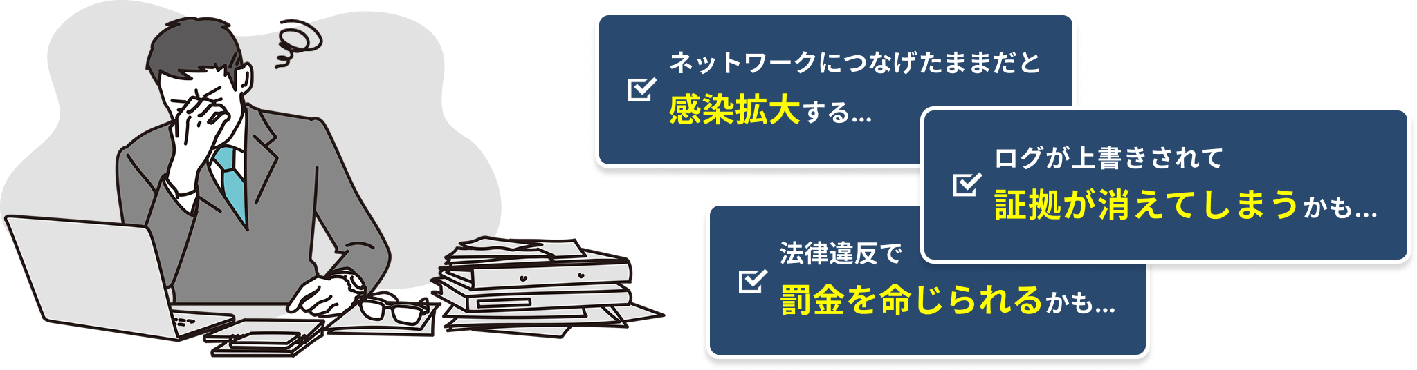 初動対応が遅れると...
