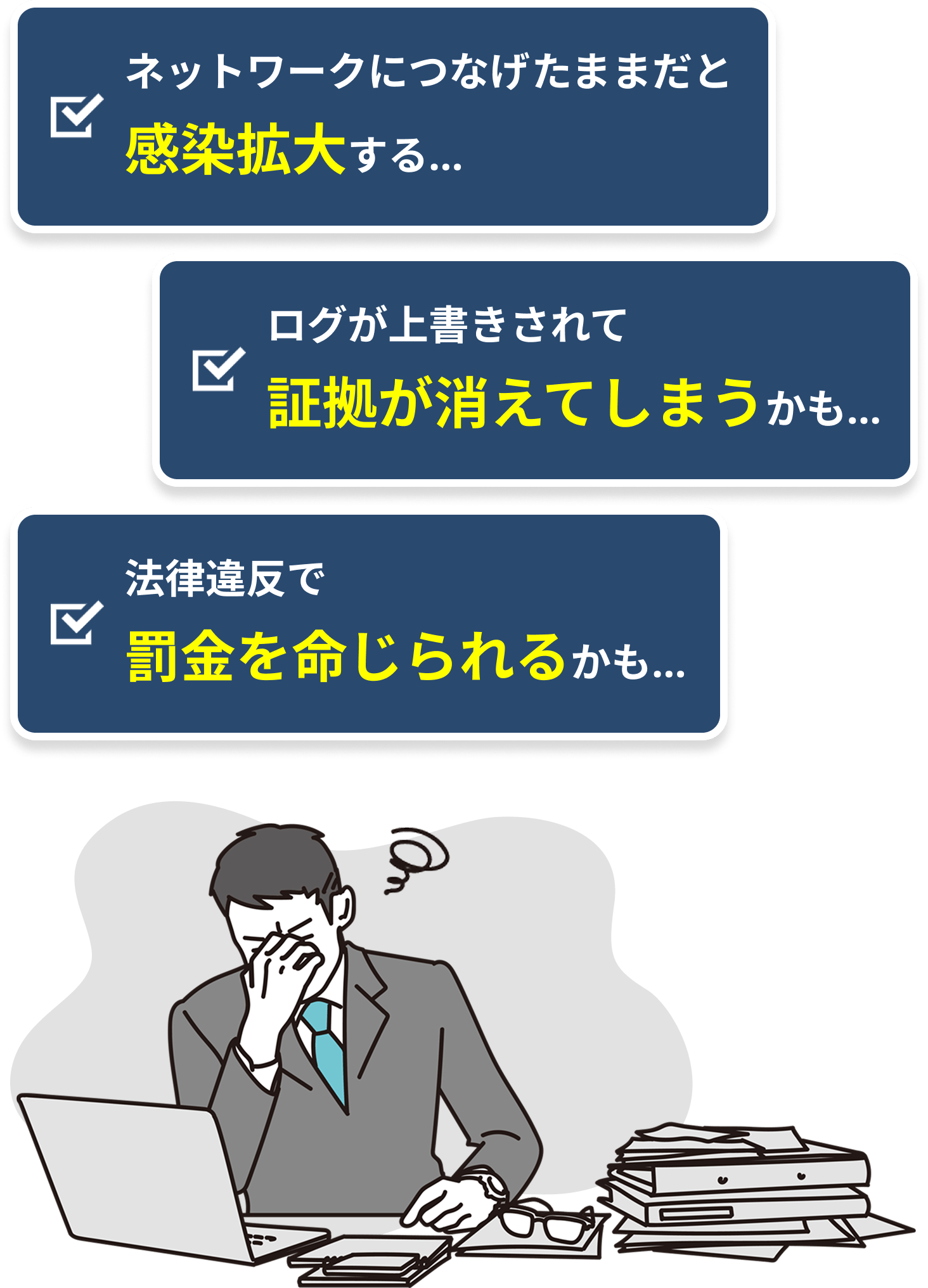 初動対応が遅れると...